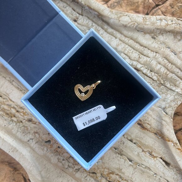 Adina Reyter Groovy Diamond Heart Hinged Charm - Picture 8 of 9